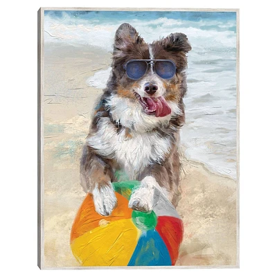 Beach Boys II Unframed Wall Canvas - Masterpiece Art Gallery: Australian Shepherd, Modern Decor, MDF