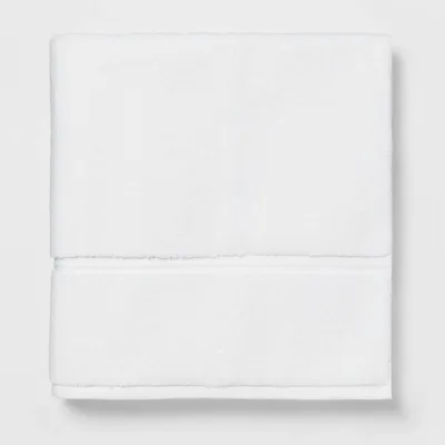 Spa Plush Oversized Bath Towel White - Threshold: 100% Cotton, Heavyweight 550-800 GSM, Terry, OEKO-TEX Certified