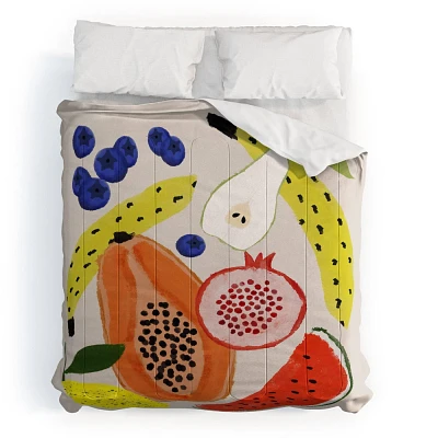 Deny Designs King El Buen Limon Acrylic Fruits Comforter and Sham Set