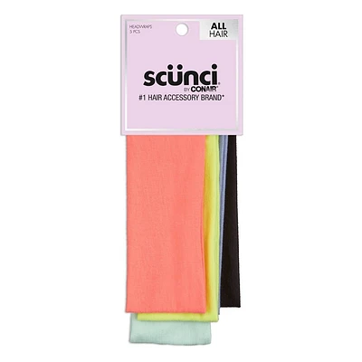 scnci No Damage Stretch Fabric Headbands - Brights - All Hair - 5pk