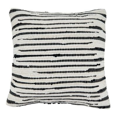 14x23 Oversize Zebra Chindi Design Cotton Lumbar Throw Pillow Cover Black/White - Saro Lifestyle