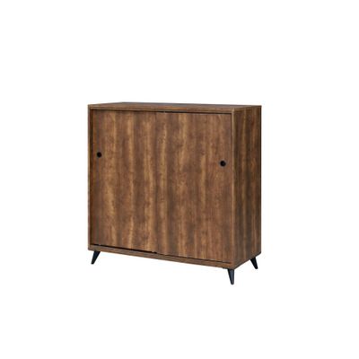 Waina Cabinet Oak - Acme Furniture: Mid-Century Modern Entryway Organizer with Adjustable Shelves