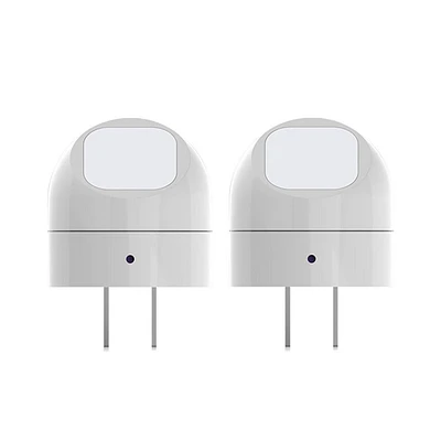 Globe Electric 2 pack LED Auto On/Off Rotating Night Lights: Wall Plug Nightlight for Kids, Plugin, White, No Assembly Required