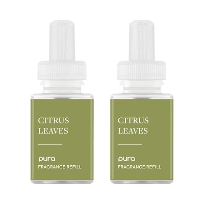 Pura Citrus Leaves 2pk Smart Vial Fragrance Refills: Safe, Ethically Sourced, Odor-Reducing