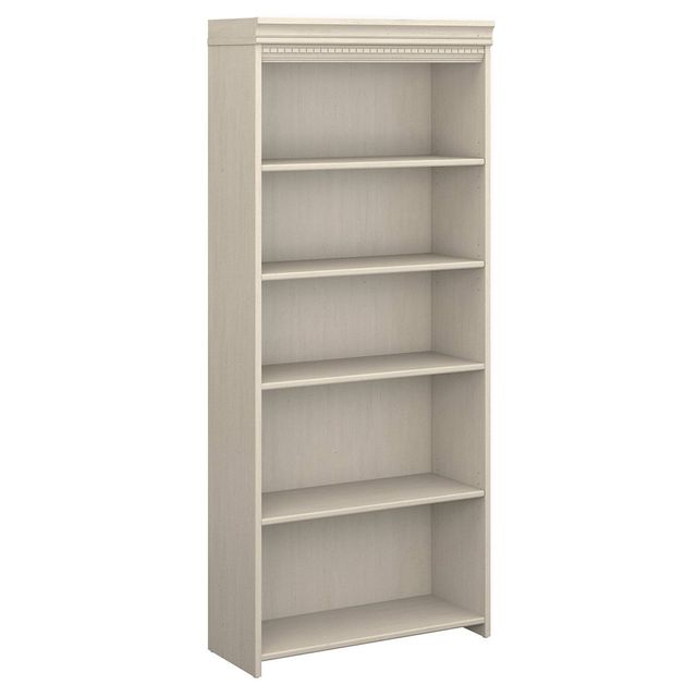 Bush Furniture 68.94 5 Shelf Fairview Bookshelf Antique : Modern Farmhouse Style, MDF & Laminate, Adjustable Shelves