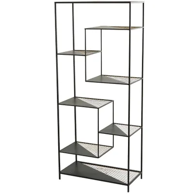 56 Industrial Metal Shelving Unit Black - Olivia & May: 8-Tier Storage, No Assembly Required