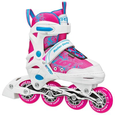 Roller Derby ION 7.2 Girls Adjustable Inline Skate - White/int/Pink