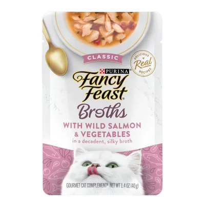 Purina Fancy Feast Lickable Broths Classic Wet Cat Food with Salmon, Fish and Seafood Flavor - 1.4oz