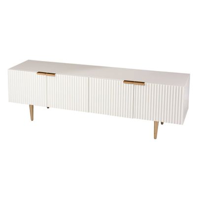 Hueley Door Media Console  - Aiden Lane: Modern Storage Cabinet with Fixed Shelves