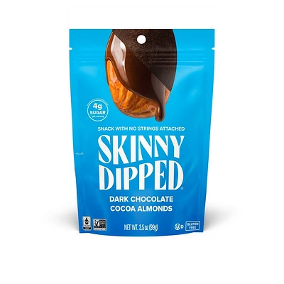 SkinnyDipped Dark Chocolate Candy Cocoa Almonds - 3.5oz