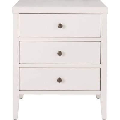 Finley Solid Wood 3 Drawer Nightstand: Storage, Mid-Century Modern - ClickDecor