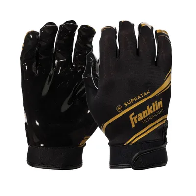 Franklin Sports Supratak Adult Receiver Gloves Black