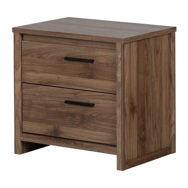 Tao 2 Drawer Nightstand Natural Walnut - South Shore