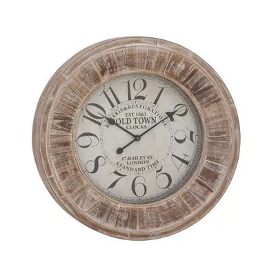 31x31 Wooden Wall Clock Brown - Olivia & May: Vintage MDF Timepiece for Indoor Decor, Analog Display