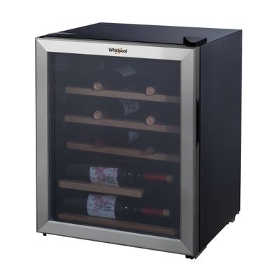 Whirlpool 2.7 cu ft 25 Bottle Wine Fridge - Stainless Steel - WHW27S: Top Rated, Freestanding, Adjustable Thermostat