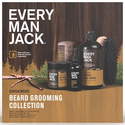 Every Man Jack Beard Grooming Kit - Sandalwood - 5ct