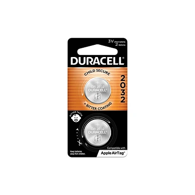 Duracell 2032 Lithium Coin Battery - 2pk Specialty Battery w/ Bitterant Technology