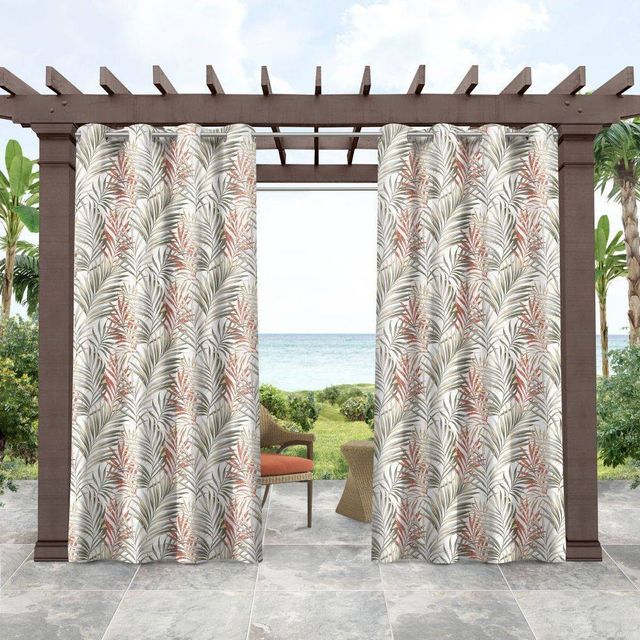 Set of 2 () Indoor/Outdoor Palm Curtain Panels Breeze Off White - Tommy Bahama