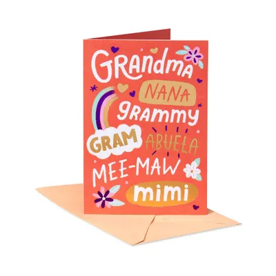 Mothers Day Card For Grandma Nana, Grammy, Abuela