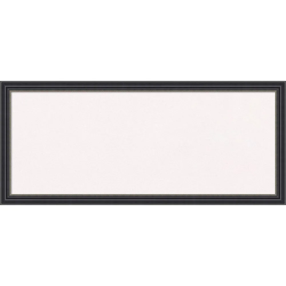 32x14 Stylish Wood Frame White Cork Board Black - Amanti Art: Bulletin Board, Wall Mounted, Office & Home Decor