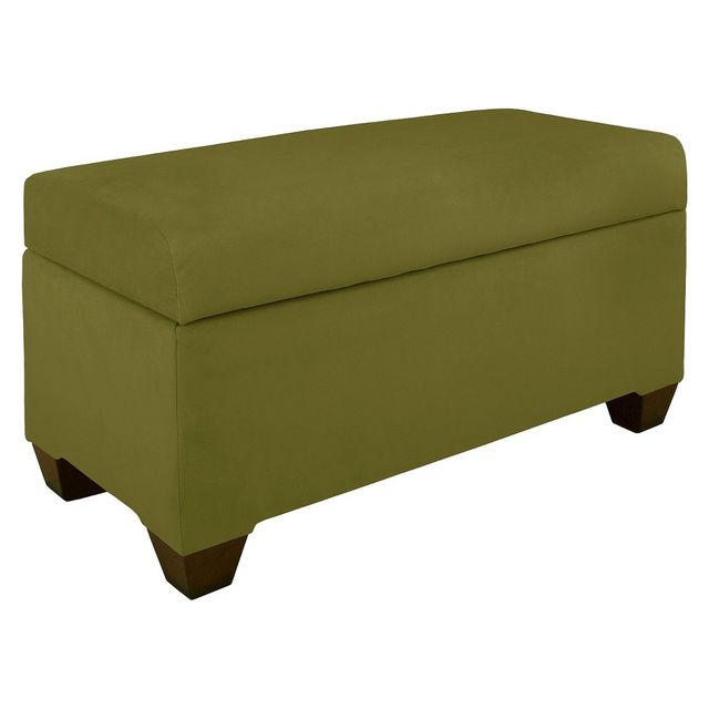 Skyline Furniture Camila Upholstered Storage Bench in Velvet Applegreen