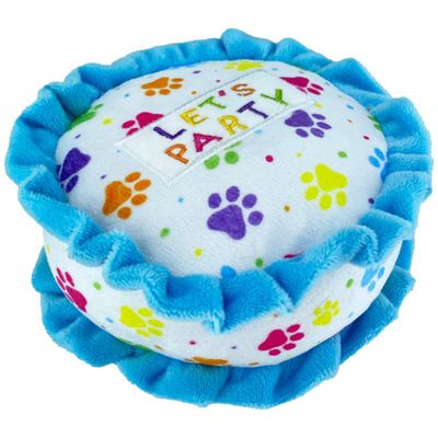 Multipet Lets Party Cake Dog Toy - Blue - 4.5