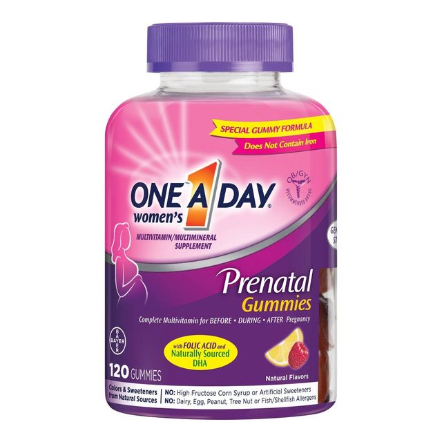 One A Day Womens Prenatal Vitamin Gummies - Raspberry, Orange & Cherry - 120ct