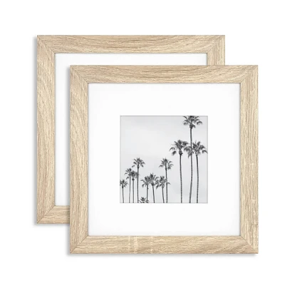 Master & Co. (Set of 2) 10x10 Matted to 6x6 Echo Point Picture Frames Natural Woodgrain