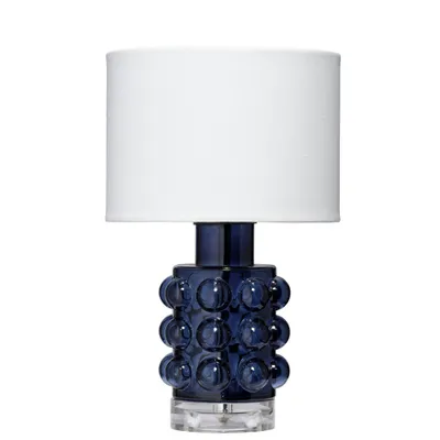 Fiona Bubble Glass Table Lamp  - Splendor Home: Acrylic Base, Linen Shade, Modern Design for Nightstand