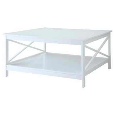 36 Oxford Square Coffee Table  with Shelf - Breighton Home: Spacious, for Family Room