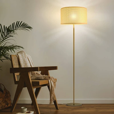 Brightech Zion Mid-Century Modern (Includes LED Light Bulb) Floor Lamp Antique Brass