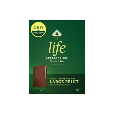 NLT Life Application Study Bible, Third Edition, Large Print (Red Letter, Leatherlike, Brown/Tan) - (Leather Bound)