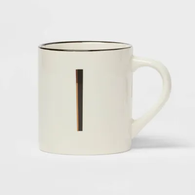 16oz Stoneware Monogram  Mug vory - Threshold