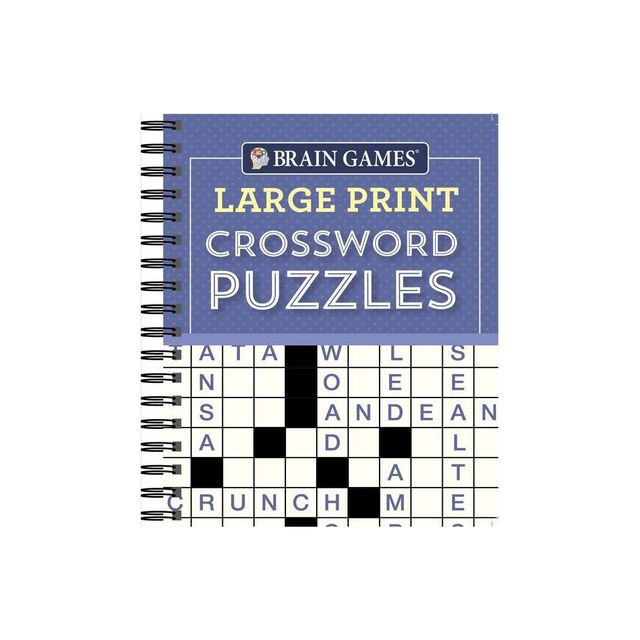 Brain Games - Large Print Crossword Puzzles (Purple) - (Brain Games Large Print) by Publications International Ltd & Brain Games (Spiral Bound)