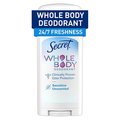 Secret Whole Body Stick Aluminum Free Deodorant for Women - Unscented - 2.4oz