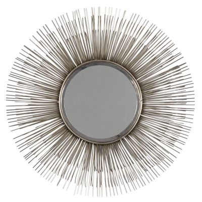 Modern Iron Metal Starburst Wall Mirror Silver - Olivia & May