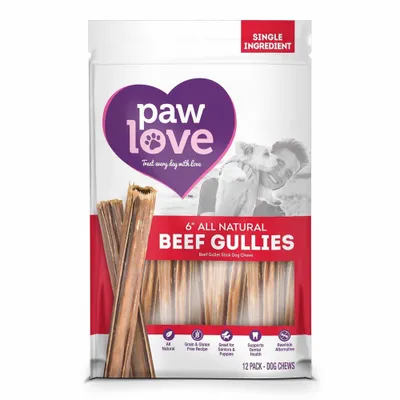 Paw Love 6 Beef Gullies Dog Treats - 12pk