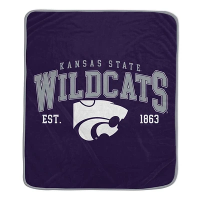 NCAA Kansas State Wildcats Vintage Arch Block Flannel Fleece Blanket