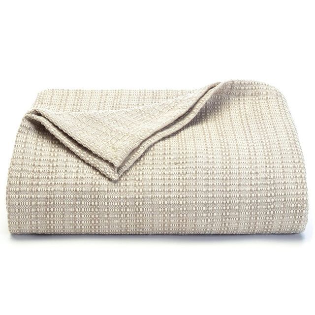 100% Cotton Woven Bed Blanket Beige - Tommy Bahama: Lightweight, OEKO-TEX Certified, No Fill