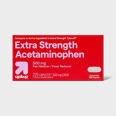 Acetaminophen Extra Strength Pain Reliever & Fever Reducer Caplets - 225ct - up&up