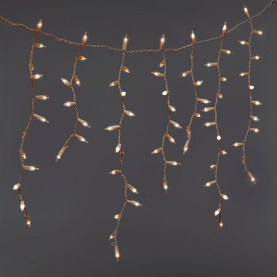 300ct High Density Christmas Icicle Lights Clear with White Wire - Wondershop: Indoor/Outdoor, Incandescent