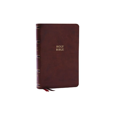 Nkjv, Single-Column Reference Bible, Verse-By-Verse, Brown Leathersoft, Red Letter, Comfort Print (Thumb Indexed) - by Thomas Nelson (Leather Bound)