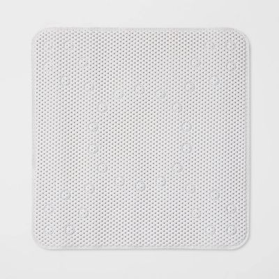 PVC/Cushion Shower Stall Mat White - Room Essentials: Anti-Slip, Square Bath Mat for Tub, Hand Wash