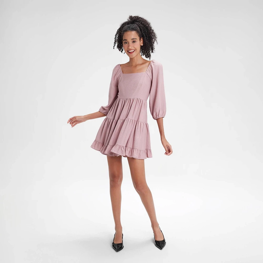 Wild Fable Womens Puff 3/4 Sleeve Tiered Mini Dress - Target in Irvine, CA