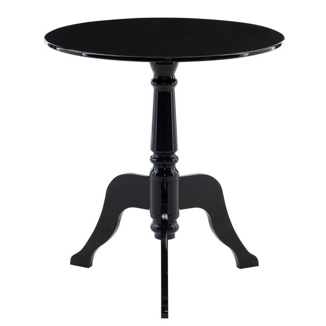 Acrylic Curvy Legs Glam End Table Black - Linon: Modern Chic, Clear Coated, Non-Toxic Finish