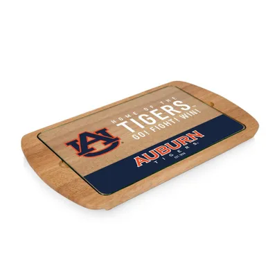 NCAA Auburn Tigers Parawood Billboard Glass Top Serving Tray