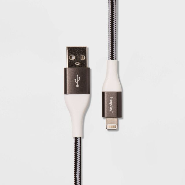 10 Lightning to USB-A Braided Cable - heyday Black/White/Gunmetal