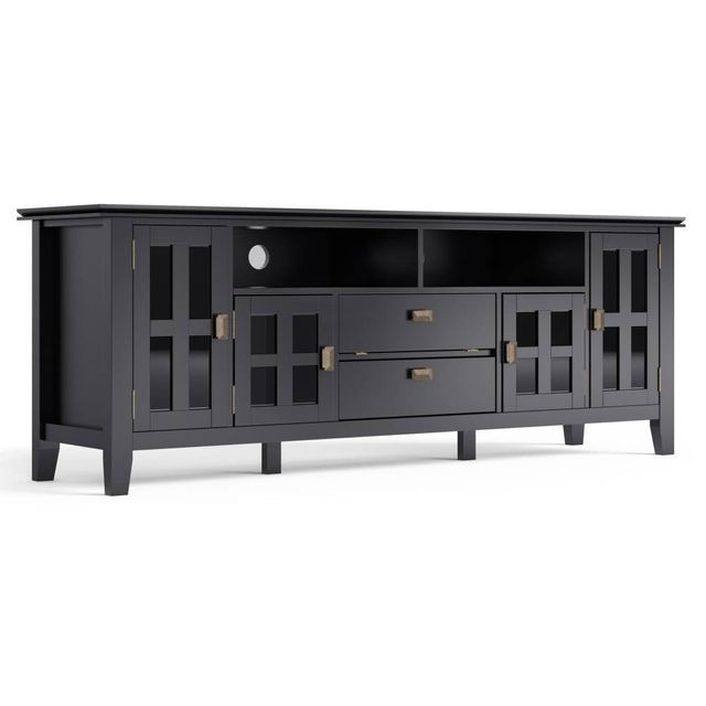 WyndenHall Stratford Solid Wood TV Stand for TVs up to 80 : Media Console with Storage, Pine Frame