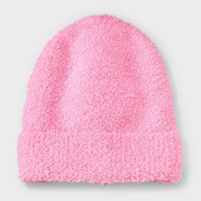 Girls Fuzzy Knitted Beanie with Pom Hat - art class