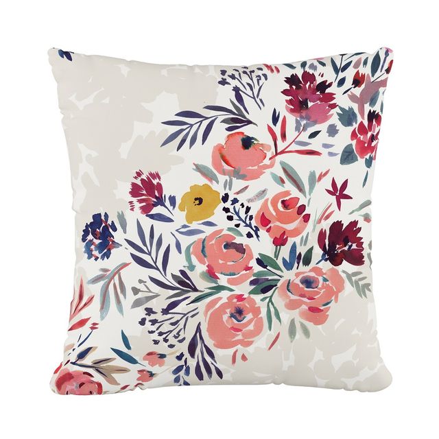 Saro Lifestyle Multi Floral Throw Pillow : 20x20 Inch Polyester, Machine Washable Cloth Napkins